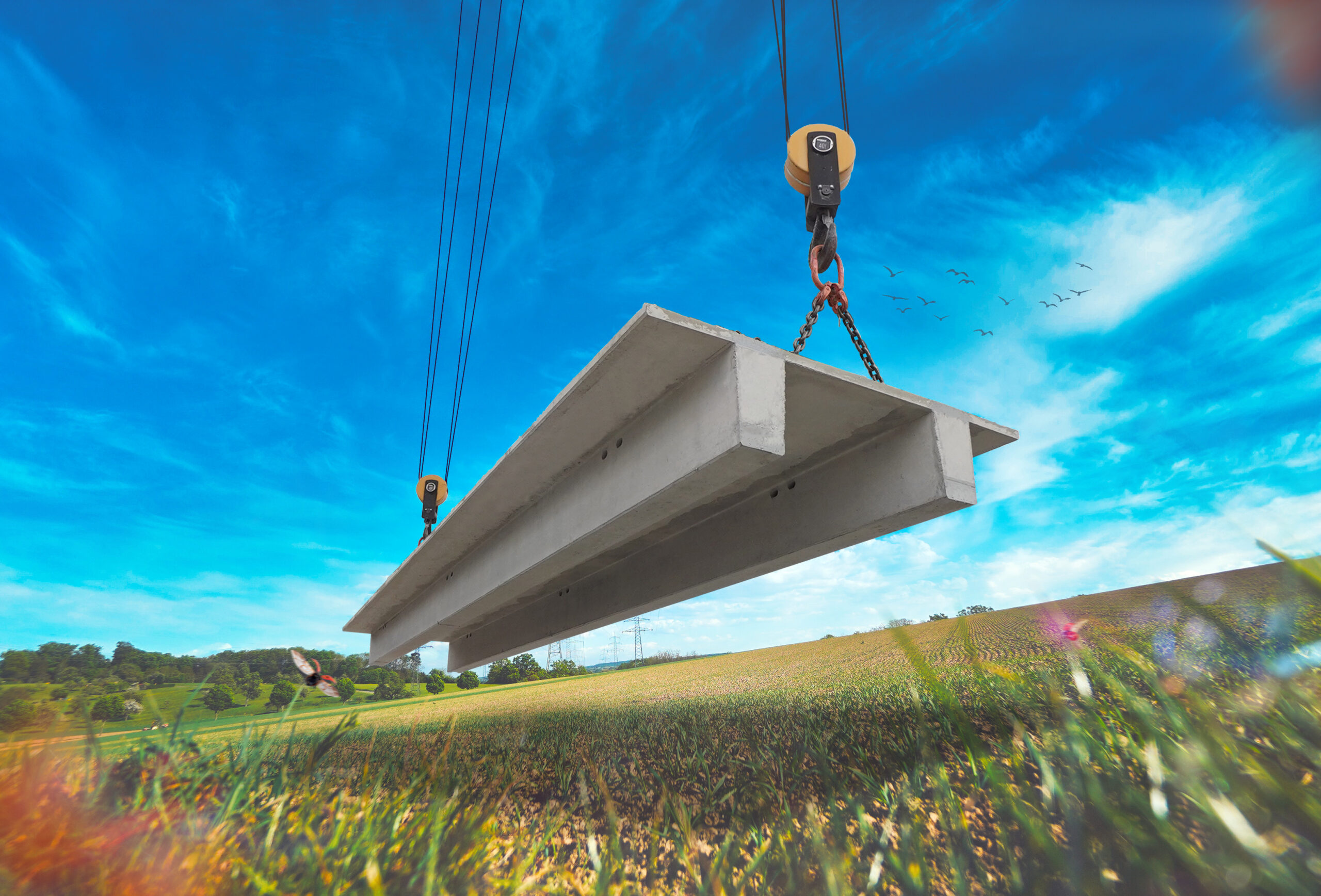 Betonplatte schwebend